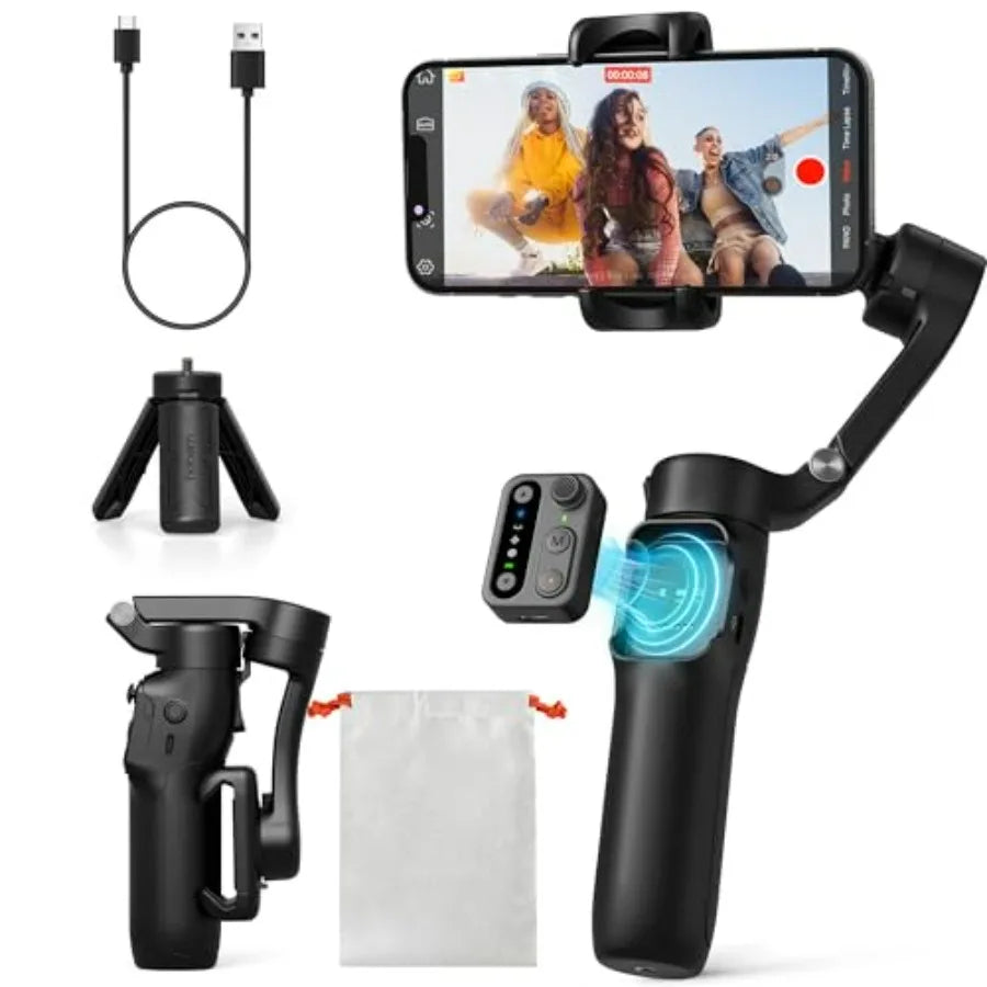 Hohem Isteady X3 SE Gimbal Stabilizer for Iphone Phone Stabilizer with Detachable Remote Control Portable Foldable 3-Axis Phone