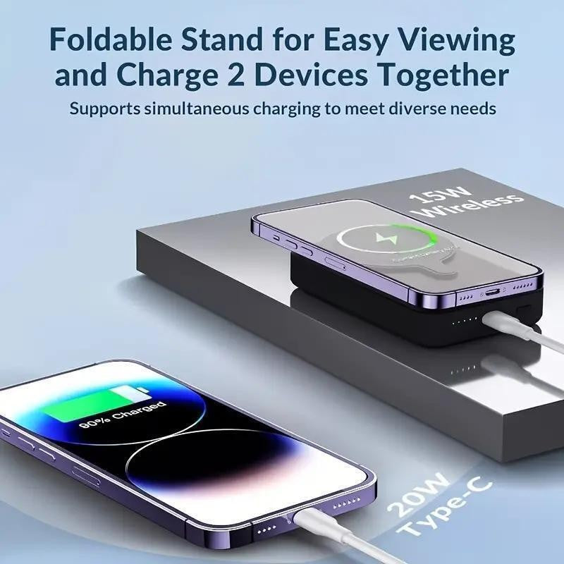 Magsafe Magnetic Wireless Power Bank 10000Mah Slim Charger Iphone 15 14 13 Pro
