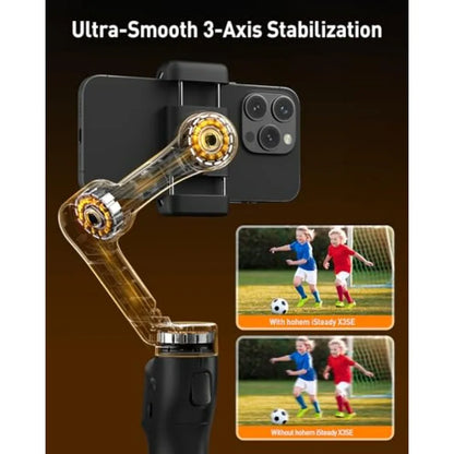 Hohem Isteady X3 SE Gimbal Stabilizer for Iphone Phone Stabilizer with Detachable Remote Control Portable Foldable 3-Axis Phone